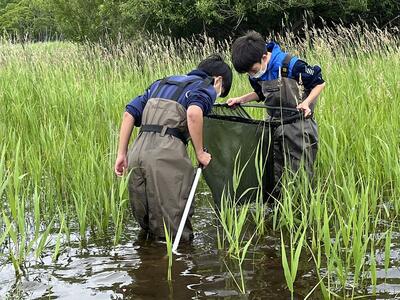 達古武湖での実習